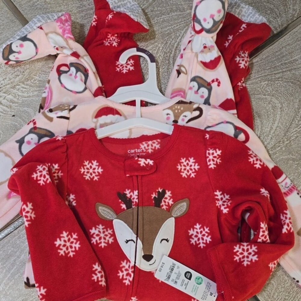 Carter's Just One You Toddler Christmas  Fleece 2-piece Onesies Pajama Set
